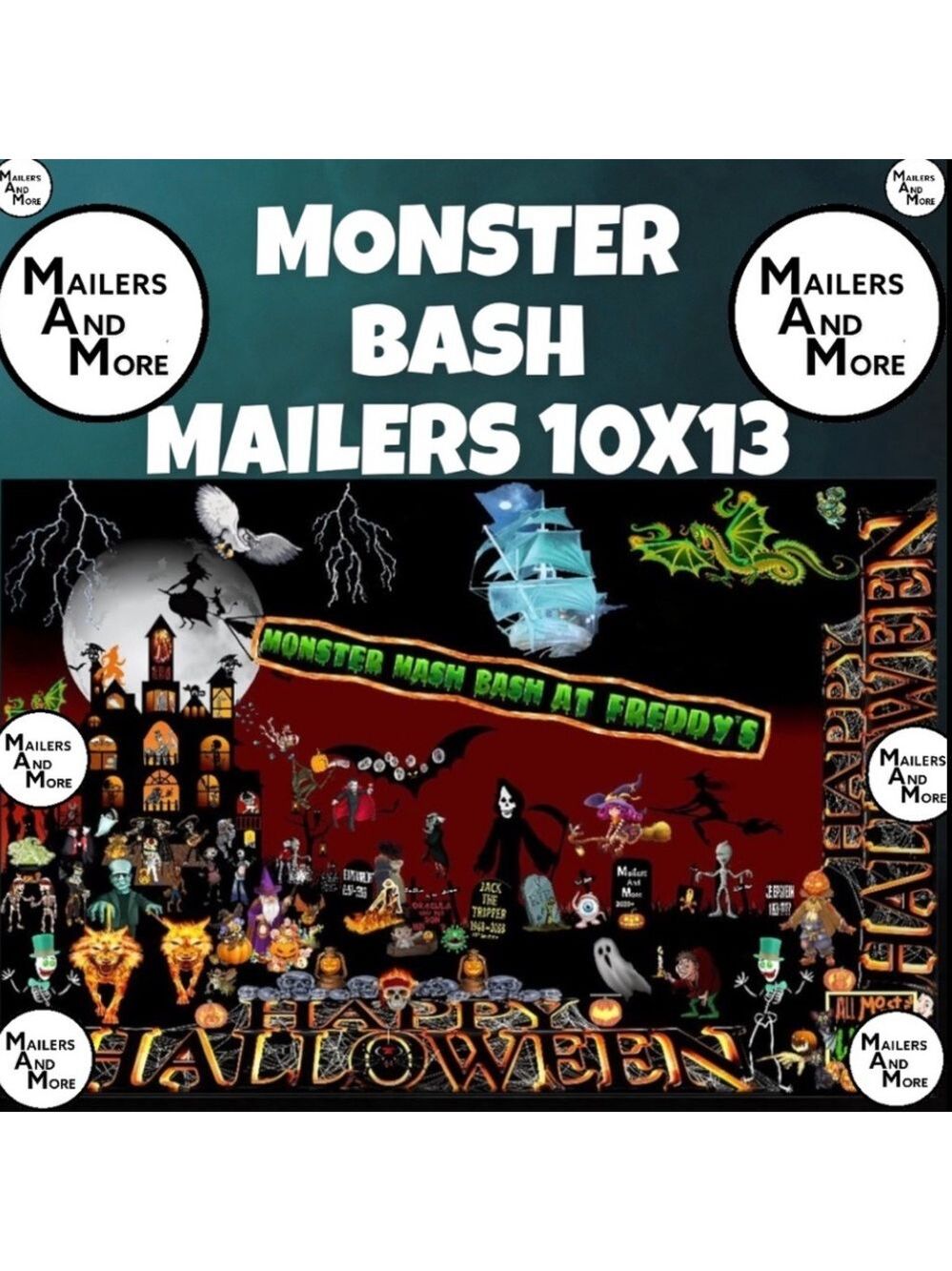 50 10x13 Poly Mailers Halloween Shipping Envelopes PRICE IS FIRM MONSTER Fall - Picture 6 of 8